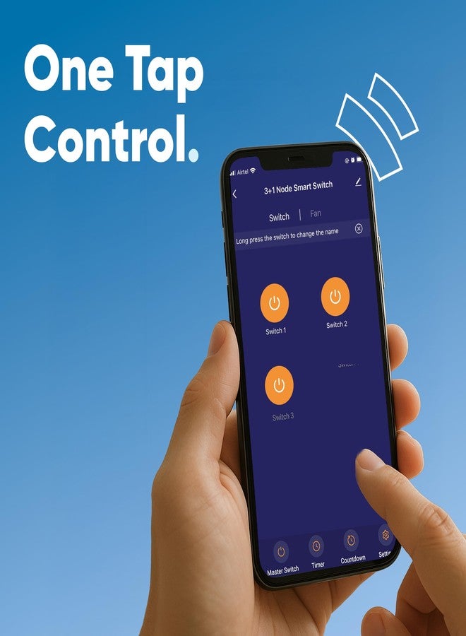 AZIOT 3+1 Fan Smart Switch - WiFi/Bluetooth Communication - Made in India - Timer Function - Works with Google Home and Amazon Alexa… (3+1 Node) - Image 3